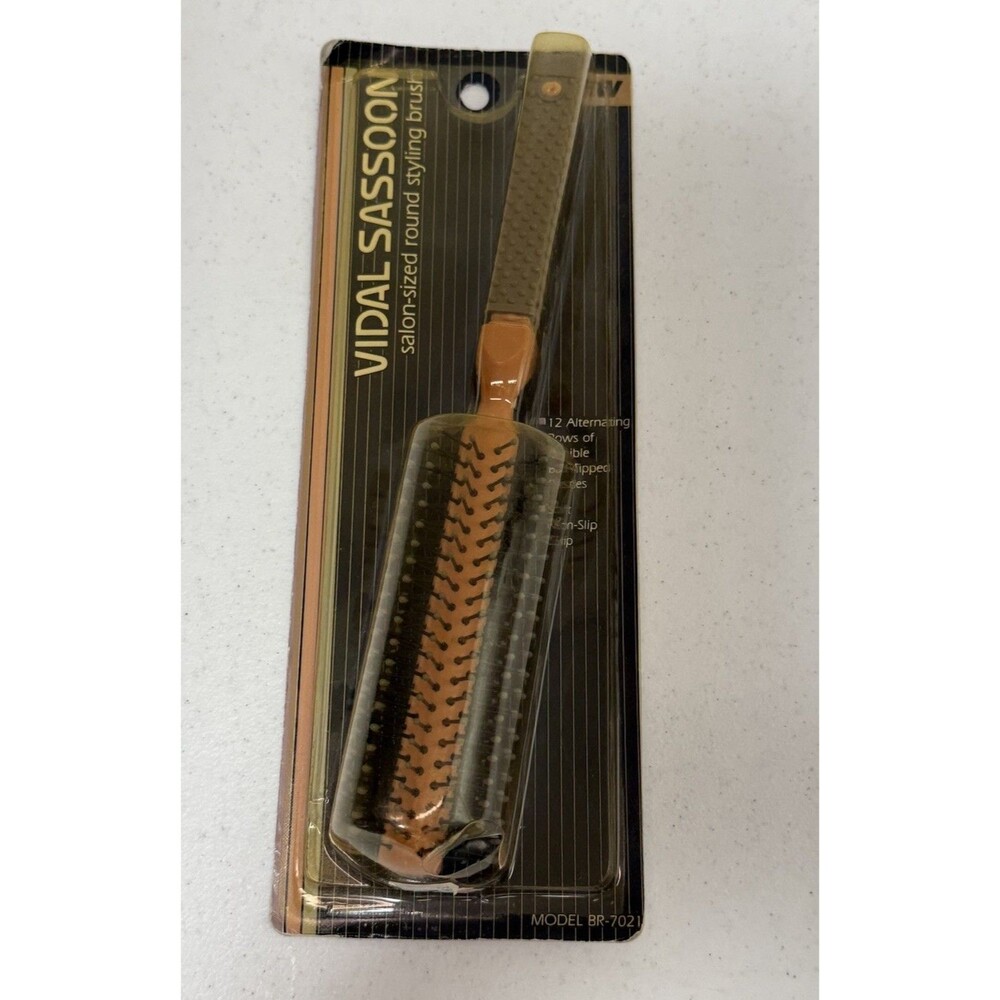 Vintage Vidal Sassoon Round Styling Hair Brush BR-7021 12-Row Salon Size NOS 88’